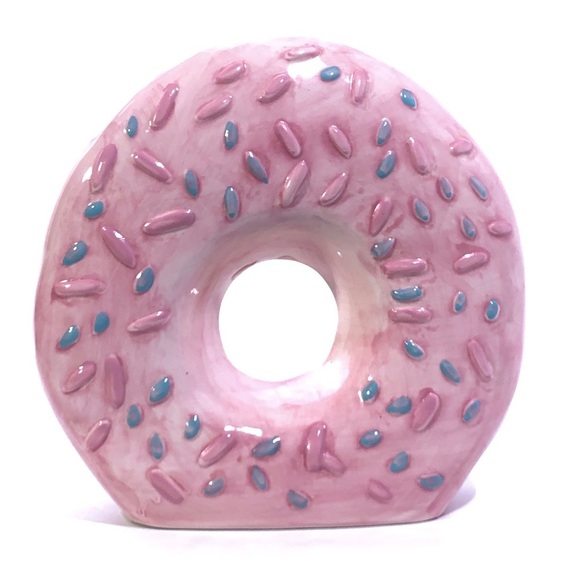 The Donut Bank, Pink Large Sprinkle Dessert Novelty Vintage Coin Bank - Picture 1 of 7